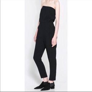 Zara Basic Strapless  Tuxedo Style Jump Suit